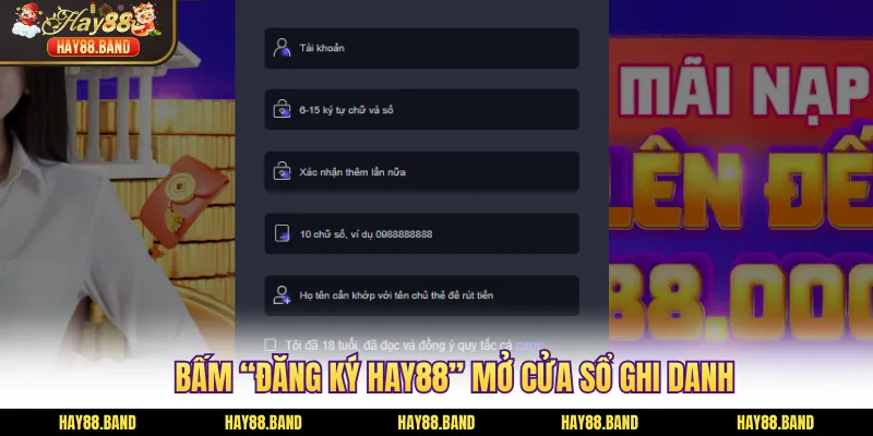 Bấm “Đăng ký” mở cửa sổ ghi danh Bấm “Đăng ký” mở cửa sổ ghi danh