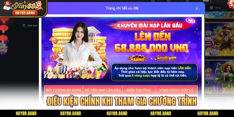 Điều kiện chính khi tham gia chương trình Điều kiện chính khi tham gia chương trình